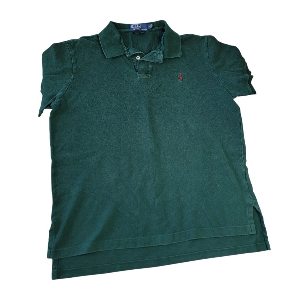 Polo Ralph Lauren Green Polo Men Custom Fit Dark Shirt Size Large